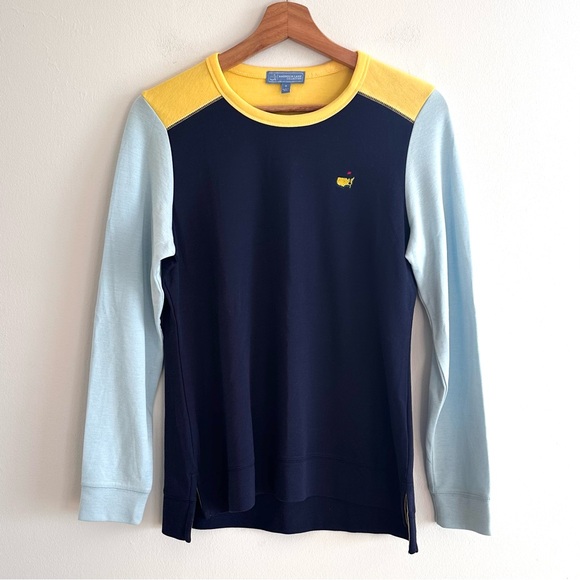 Masters Magnolia Lane Collection Colorblock Pima cotton golf long sleeve shirt